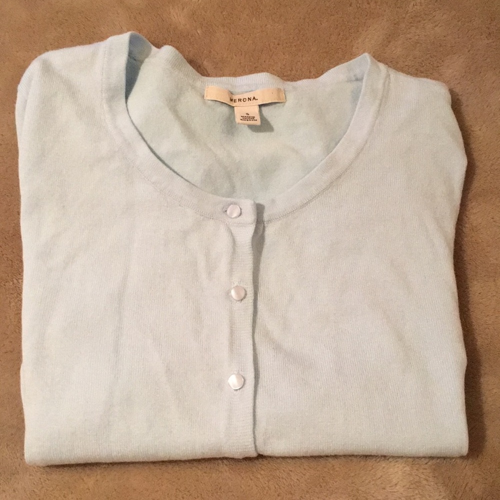 Baby Blue Cardigan Sweater Marona NWOT Small